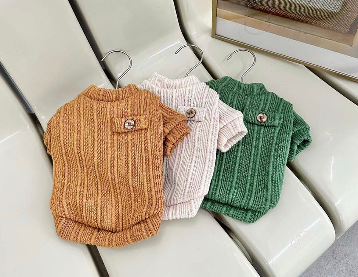 Neutral Ribbed Sweater, XS-2XL, Knit for Pet, Small Dog Top, Dog T-shirts, Dog Knit, Dog Clothes - NKpup