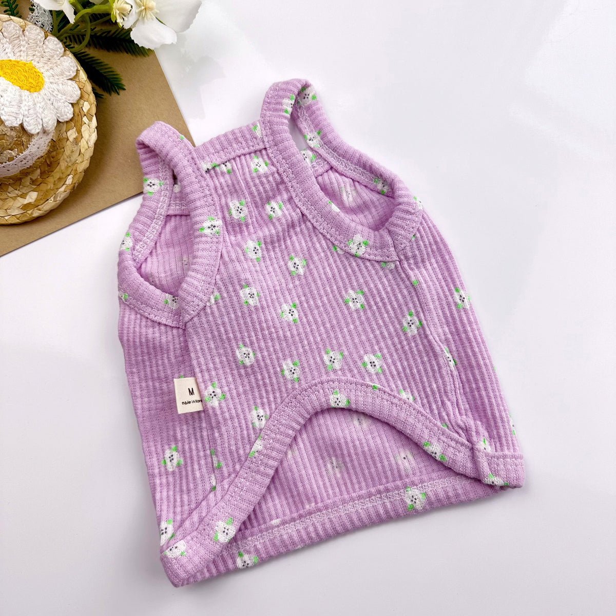 스마일 꽃나시 Top, XS-2XL, Dog Summer, Pet Summer Top, Dog-Shirts Dog Top, Dog Clothing, Dog Fashion, Dog Apparel - NKpup - Shirt
