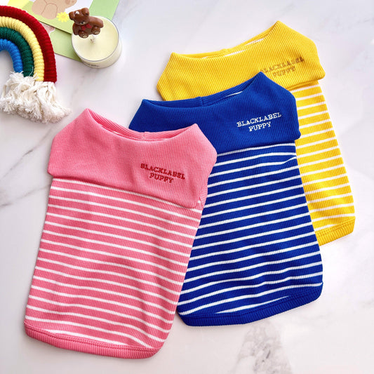 Sailor Collar Stripe Shirt, XS-2XL, Pet Clothing, Dog-Tee, Dog T-shirt, Dog Top, Small Dog Clothes - NKpup