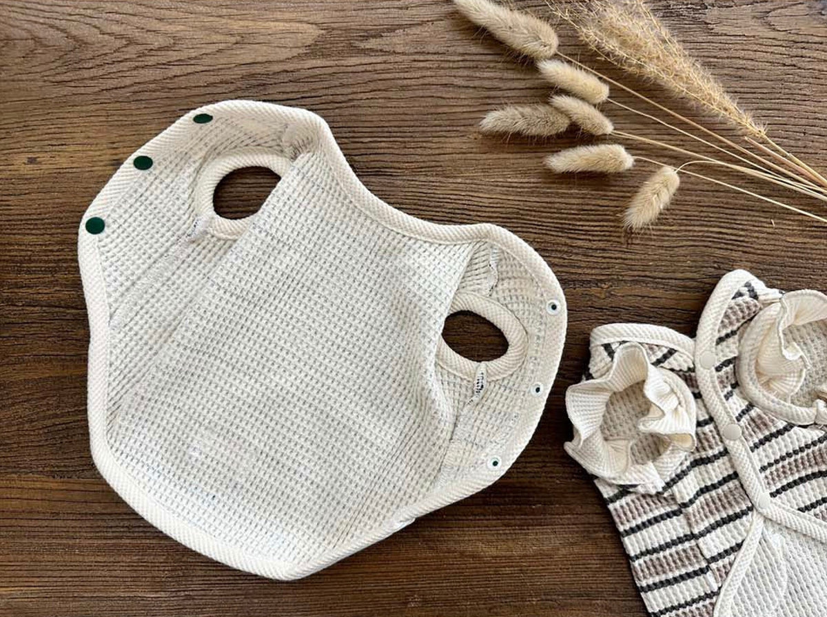 NKpup Waffle Stripe Dog Vest in cream and beige