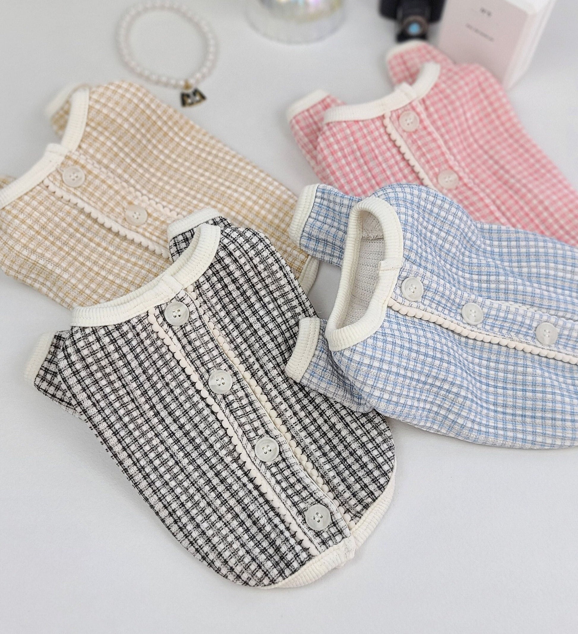 Gingham Cardigan, S-2XL, Pet Clothing, Dog-Vest, Dog Jacket, Dog Fashion, Dog Apparel, Pet Clothing - NKpup