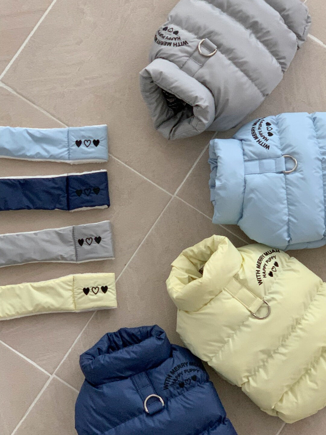 Thermal Puffer Vest & Muffler Set, S-2XL, Pet Clothing, Dog-Vest, Dog Jacket, Dog Fashion, Dog Apparel, Pet Clothing - NKpup