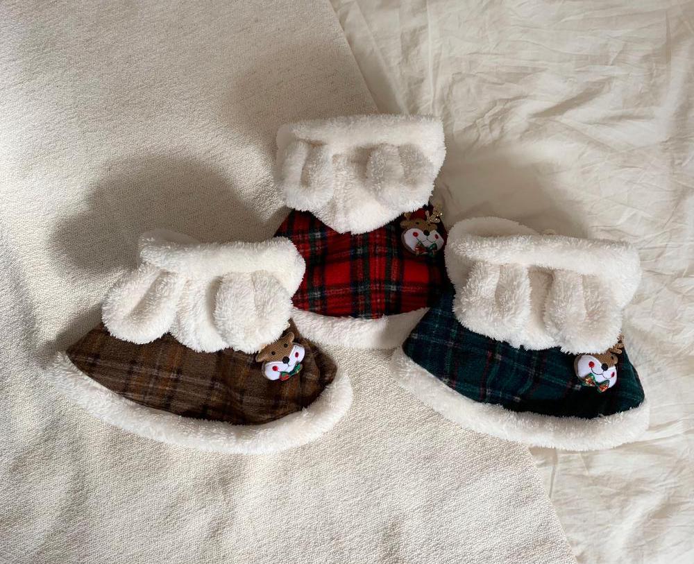 Christmas Plaid Hoodie Cape, S-XL, Christmas Costume Dog, Dog Cape, Dog Santa Fleece, Dog Clothing, Dog Fashion, Dog Apparel - NKpup