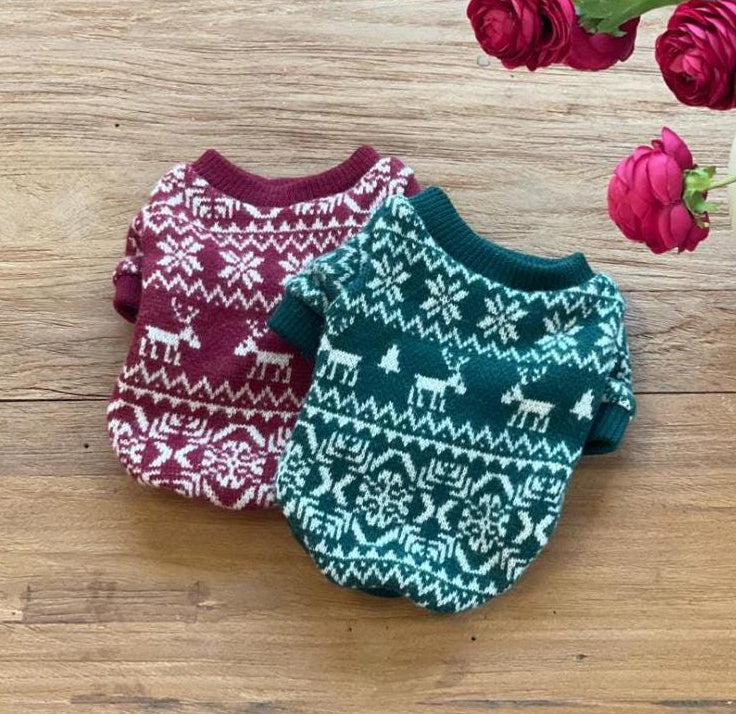 Festive Knit Sweater, S-2XL, Pet Sweater, Dog Top, Gift Idea for Furry Friends, Dog Apparel, Pet Clothing - NKpup