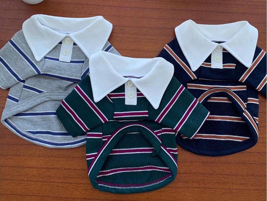 Striped Polo Top, S-2XL, Small Dog shirt, Small Dog Clothes, Dog Fashion, Dog Apparel, Gift for Dogs, NKPUP - NKpup