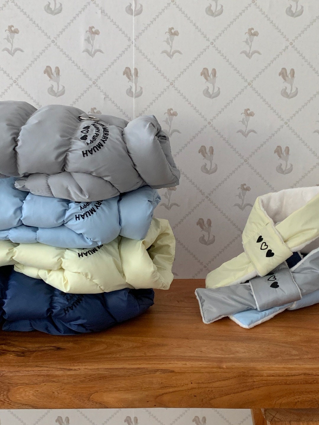 Thermal Puffer Vest & Muffler Set, S-2XL, Pet Clothing, Dog-Vest, Dog Jacket, Dog Fashion, Dog Apparel, Pet Clothing - NKpup