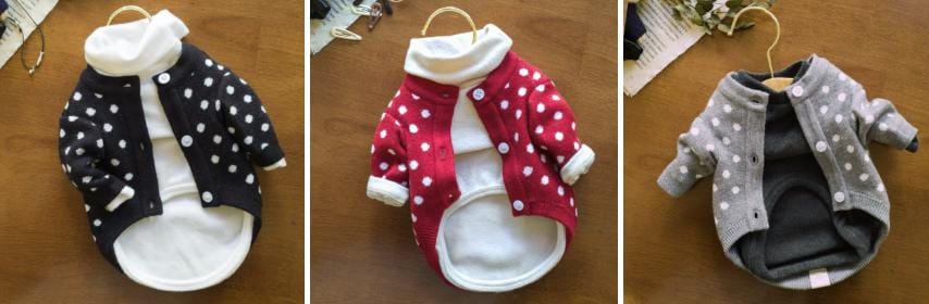 S-3XL, Polka Dot Knit Cardigan, Small Dog Clothes, Dog Sweater, Dog Winter Outfit, Small Dog Top, NKPUP - NKpup