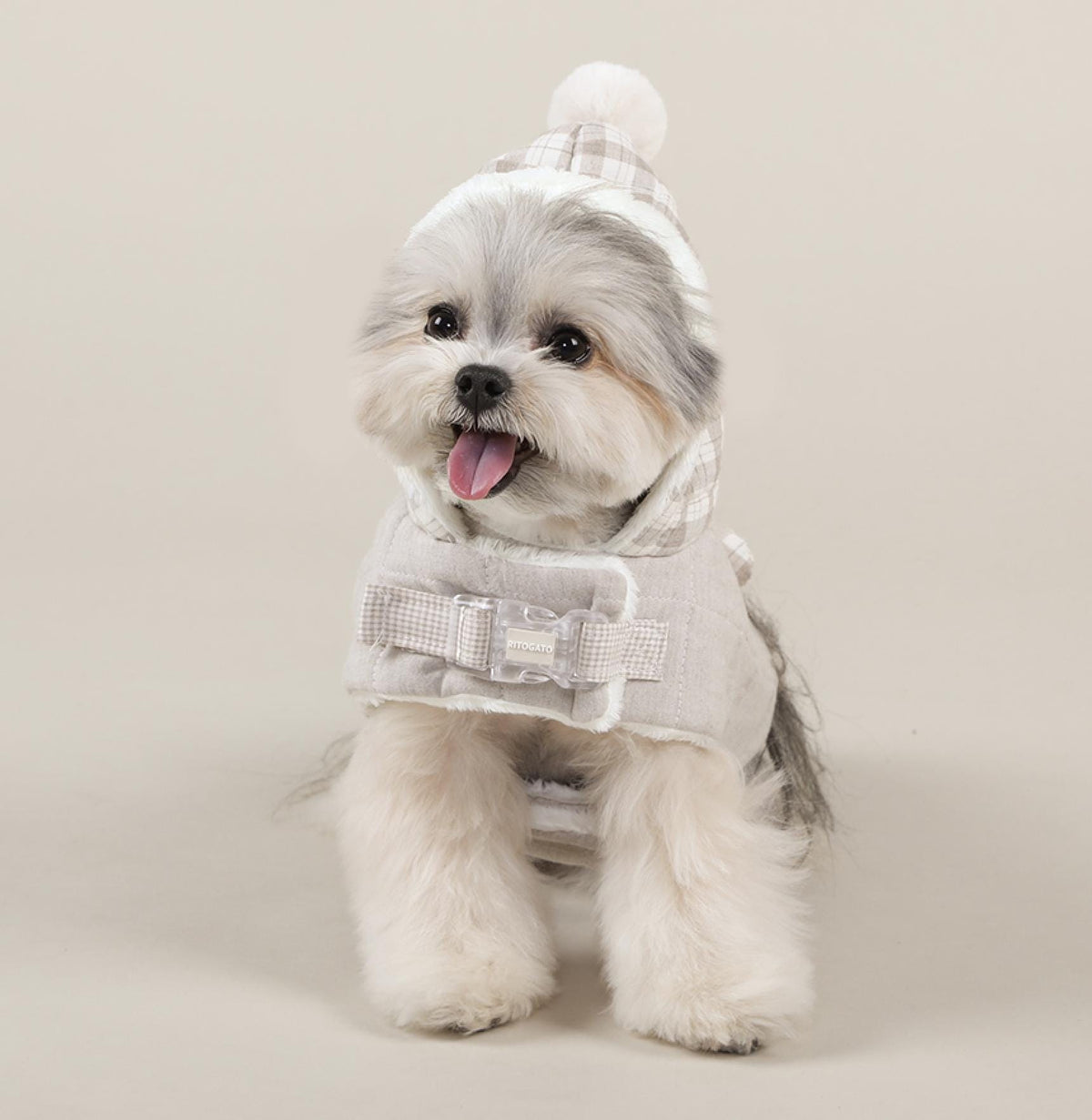 Quilted Furry Hoodie Vest w/D-ring, S-2XL, Small Dog-Vest, Dog Jacket, Dog Fashion, Dog Apparel, Pet Clothes, Dog Outfit - NKpup