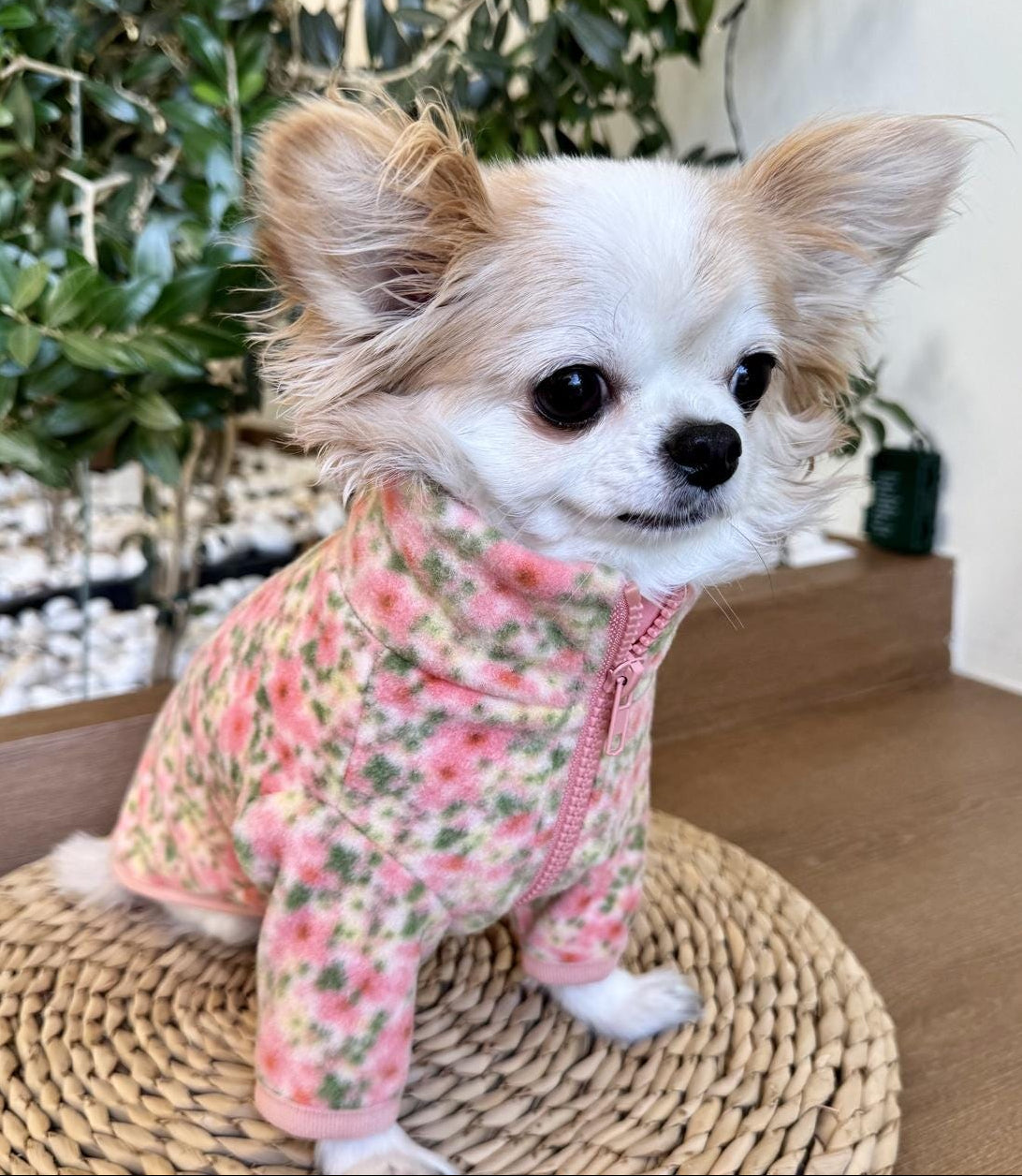 Floral Zip-Up Fleece Jacket - NKpup