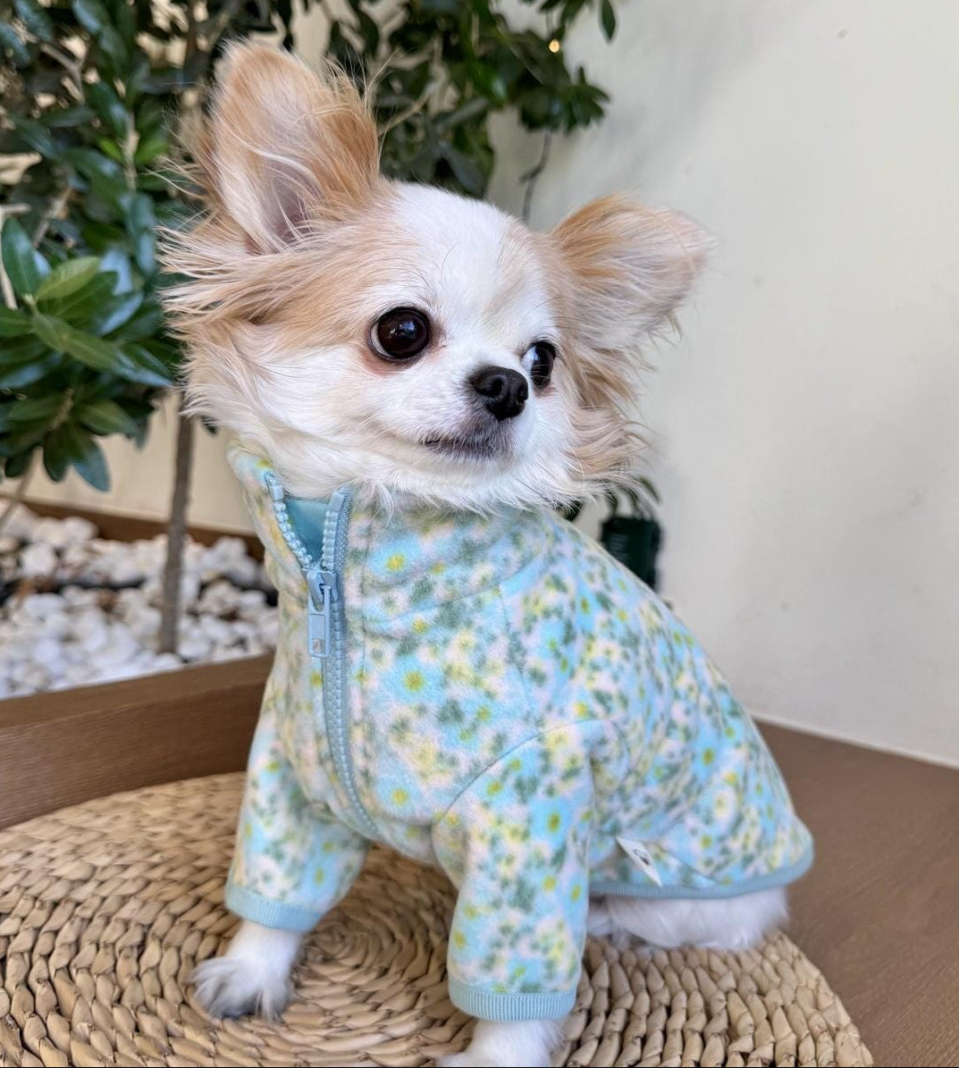 Floral Zip-Up Fleece Jacket - NKpup