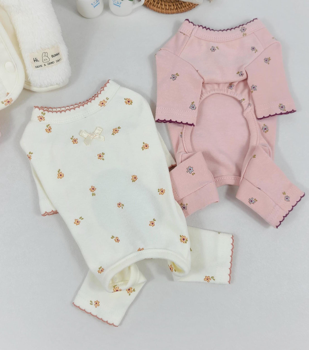 Floral Scalloped Overall, S-2XL, Dog Romper, Dog Jumpsuit, Dog Pants, Small Dog Clothes, Dog Apparel, NKPUP - NKpup