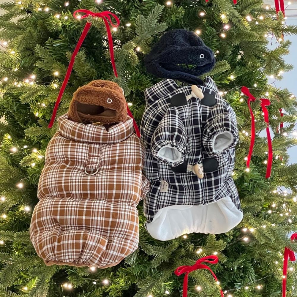 Plaid Duffle Coat, S-2XL, Small Dog-Vest, Dog Jacket, Dog Fashion, Dog Apparel, Pet Clothes, Dog Outfit - NKpup