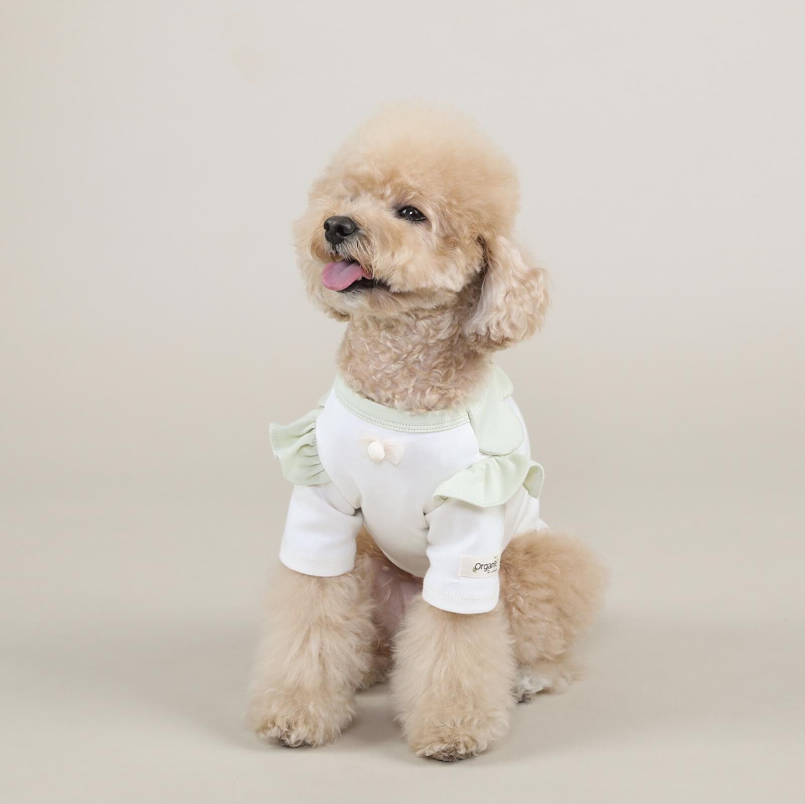 GOTS Organic Cotton Frilled T-Shirt, S-2XL, Certified Organic Cotton, Dog Cotton T-shirt, Dog Top, Eco-Friendly T-shirt for Dogs - NKpup