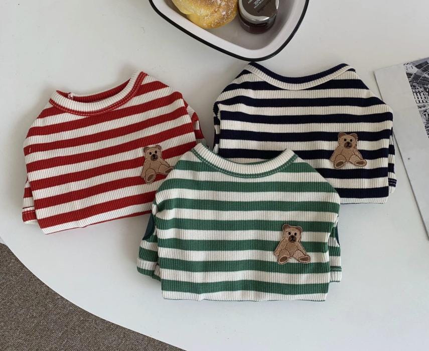 Striped Teddy Tee, S-2XL, Pet Clothes, Dog Essential Tee, Dog T-shirts, Dog Top, Dog Clothing, Dog Fashion - NKpup