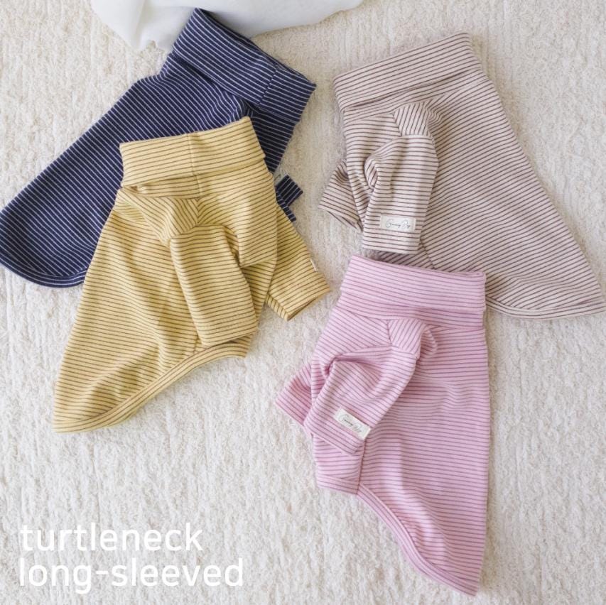 Cozy Striped Turtleneck, S-2XL, Small Dog Clothes, Dog Essential Tee, Dog T-shirts, Dog Top, NKPUP - NKpup