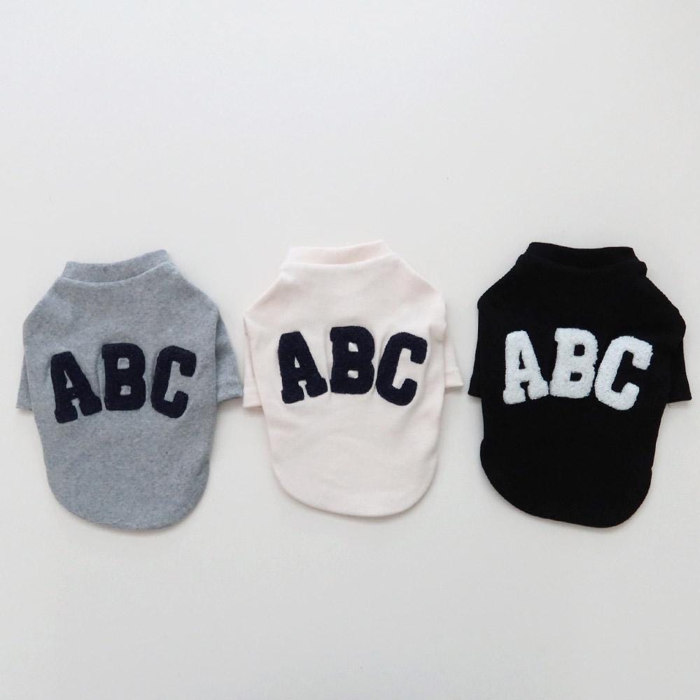 ABC Sweatshirt, S-2XL, Small Dog Clothes, Cotton Shirt, Dog-Tee, Dog T-shirt, Dog Top, NKPUP - NKpup