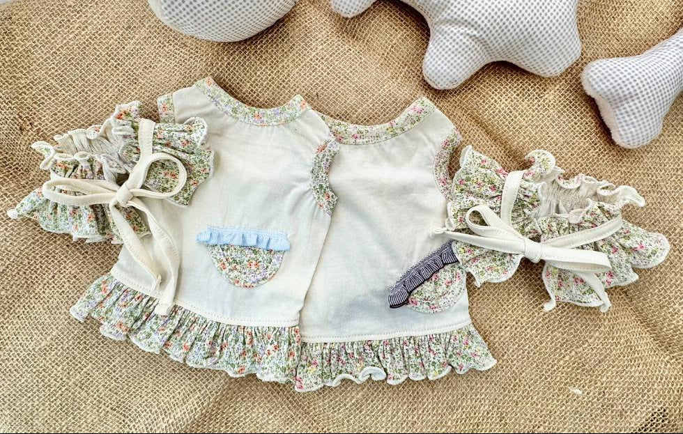 Floral Ruffle Dress, XS-2XL, Small Dog Clothes, Dog Dress, Dog Wedding, Dog Apparel, Pet Clothing, NKPUP - NKpup