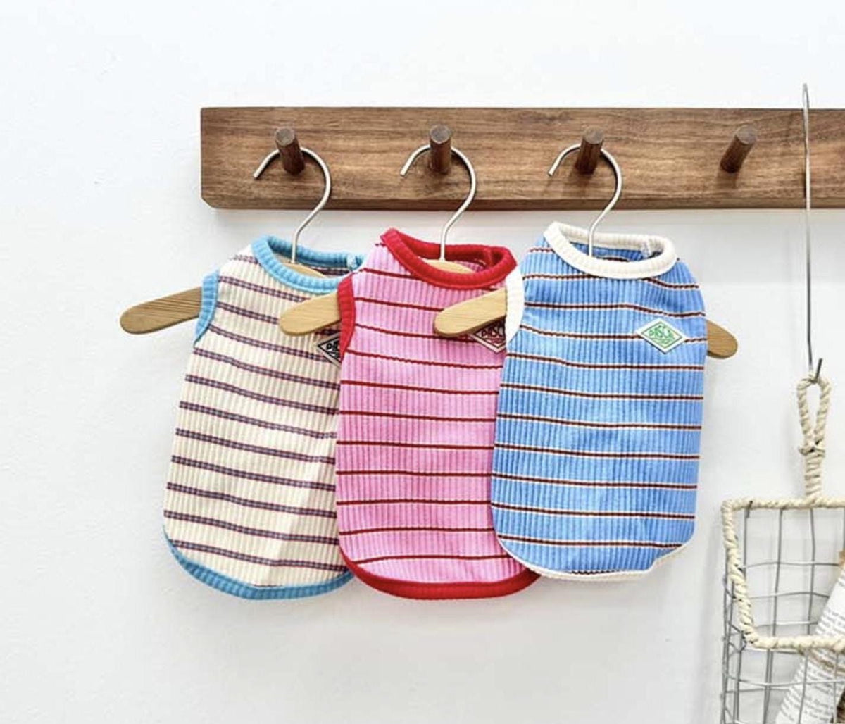 Striped Ribbed Top, XS-2XL, Small Dog Clothes, Dog Knit Shirt, Dog-Tee, Dog T-shirt, Dog Top, NKPUP - NKpup
