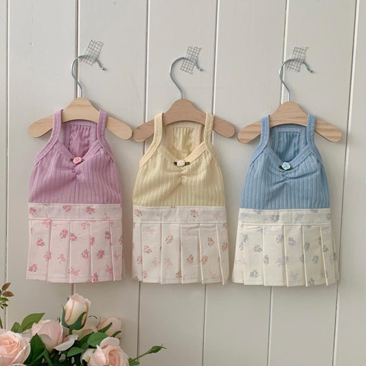 Pleated Ribbon Rose Dress, S-XL, Small Dog Clothes, Dog Dress, Dog Wedding, Dog Apparel, Pet Clothing, NKPUP - NKpup