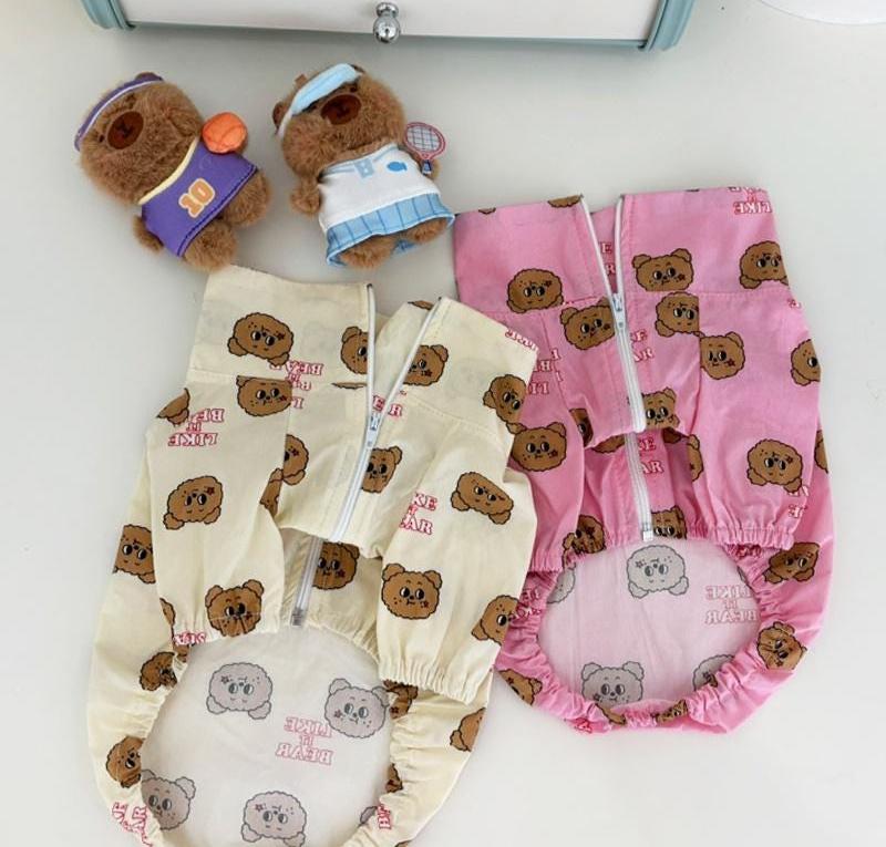 Teddy Print Zip-Up Jacket, S-2XL, Dog Jacket, Small Dog Outer, Small Dog Clothes, Gift for Dogs, NKPUP - NKpup
