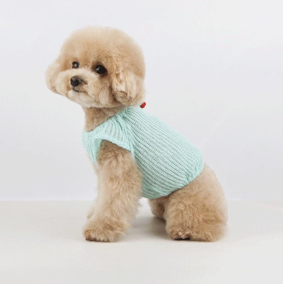 Cherry Puff Knit Top, S-2XL, Small Dog Clothes, Dog Knit, Dog Top, Gift for Pet, Dog Apparel, NKpup - NKpup