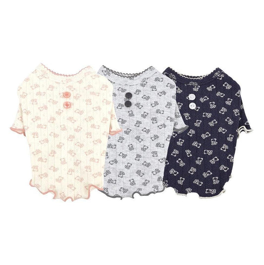 Bear Button Tee, S-2XL, Small Dog shirt, Small Dog Clothes, Dog Fashion, Dog Apparel, Gift for Dogs, NKPUP - NKpup
