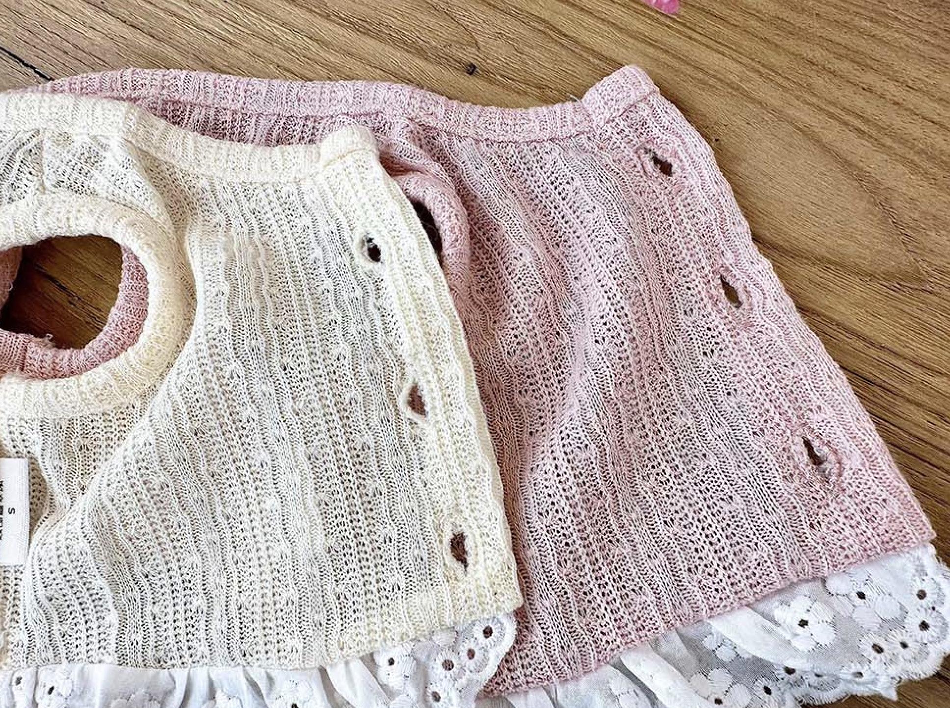 Flower button Crop Cardigan, XS-2XL, Small Dog Clothes, Dog Cardigan, Dog Jacket, Gift for Pet, NKPUP - NKpup
