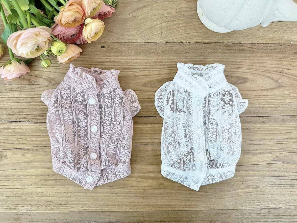 Romantic Snow Lace Blouse, XS-XL, Small Dog Clothes, Dog Summer Top, Dog-Tee, Dog Luxury Top, Dog Wedding, NKPUP - NKpup