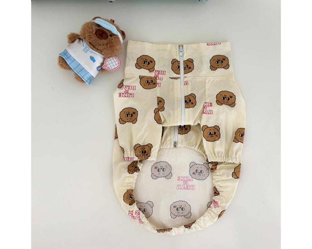 Teddy Print Zip-Up Jacket, S-2XL, Dog Jacket, Small Dog Outer, Small Dog Clothes, Gift for Dogs, NKPUP - NKpup