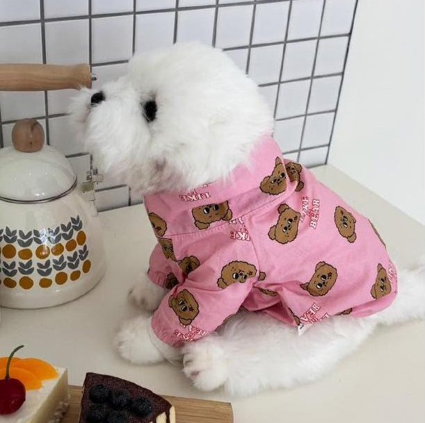 Teddy Print Zip-Up Jacket, S-2XL, Dog Jacket, Small Dog Outer, Small Dog Clothes, Gift for Dogs, NKPUP - NKpup