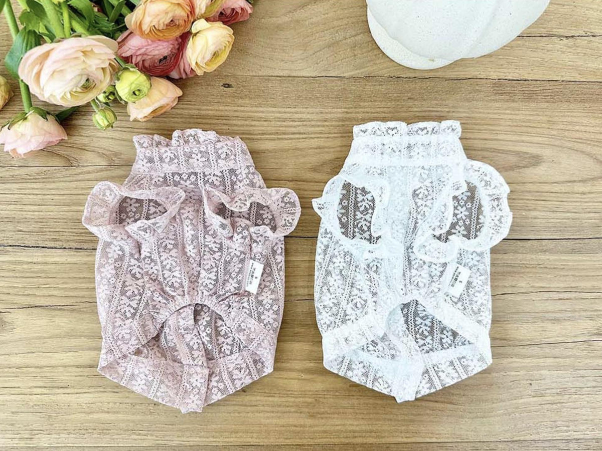 Romantic Snow Lace Blouse, XS-XL, Small Dog Clothes, Dog Summer Top, Dog-Tee, Dog Luxury Top, Dog Wedding, NKPUP - NKpup