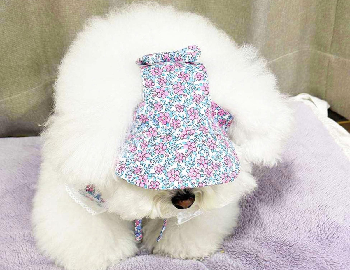 Floral Dog Bonnet&Cape