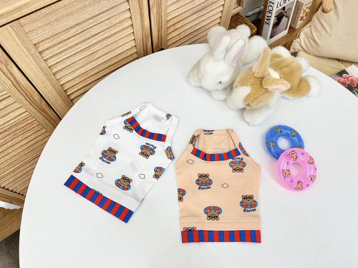 Teddy Float Swim Top, XS-2XL, Small Dog Clothes, Dog Cotton Shirt, Dog-Tee, Dog T-shirt, Dog Top, NKPUP - NKpup