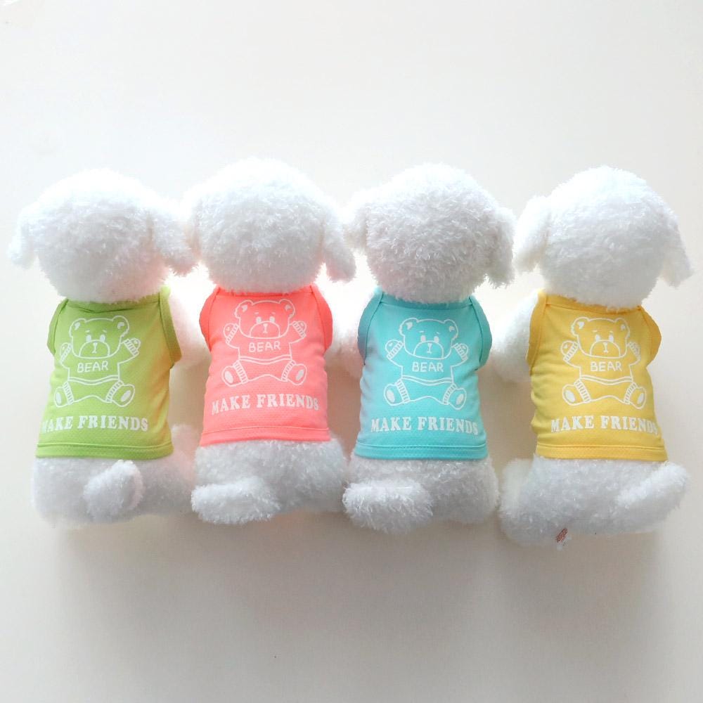Luminous Bear Tank, S-XL, Small Dog shirt, Small Dog Clothes, Dog Summer Top, Dog Apparel, Gift for Dogs, NKPUP - NKpup