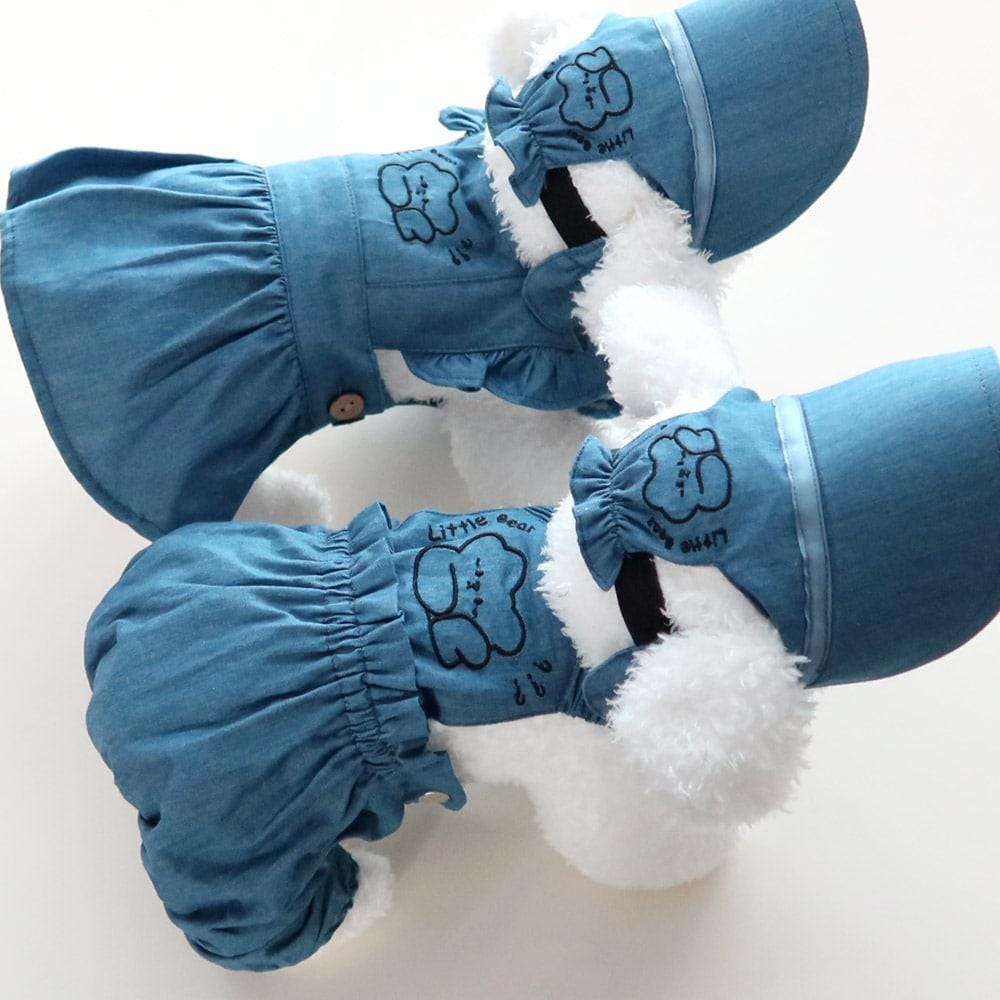 Denim Bear Outfit W/Cap, S-XL, Pet Pants, Dog Jumpsuit, Pet Clothing, Dog Coat, Dog Winter Top, Dog Fashion, Dog Apparel, Pet Clothing - NKpup