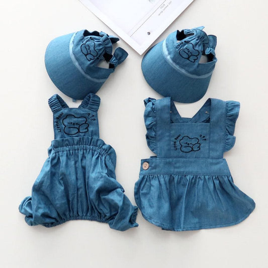 Denim Bear Outfit W/Cap, S-XL, Pet Pants, Dog Jumpsuit, Pet Clothing, Dog Coat, Dog Winter Top, Dog Fashion, Dog Apparel, Pet Clothing - NKpup