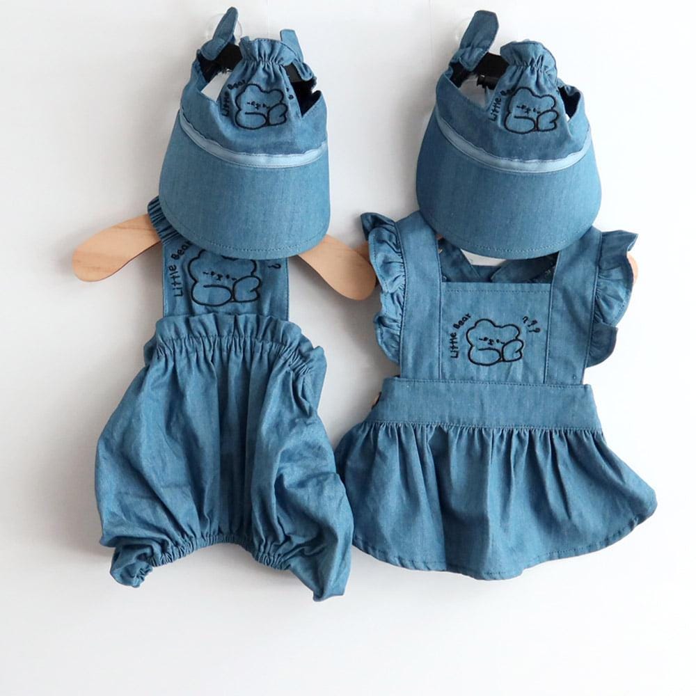 Denim Bear Outfit W/Cap, S-XL, Pet Pants, Dog Jumpsuit, Pet Clothing, Dog Coat, Dog Winter Top, Dog Fashion, Dog Apparel, Pet Clothing - NKpup