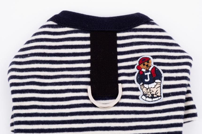Varsity Stripe D-Ring Tee, S-XL, Dog-Tee, Dog T-shirt, Dog Top, Dog Clothing, Dog Fashion, Dog Apparel, Harness Cloth - NKpup