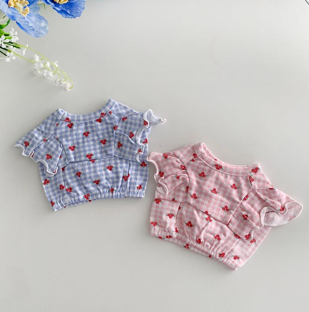 Gingham Berry Crop Top, S-XL, Small Dog shirt, Small Dog Clothes, Dog Summer Top, Dog Apparel, Gift for Dogs, NKPUP - NKpup