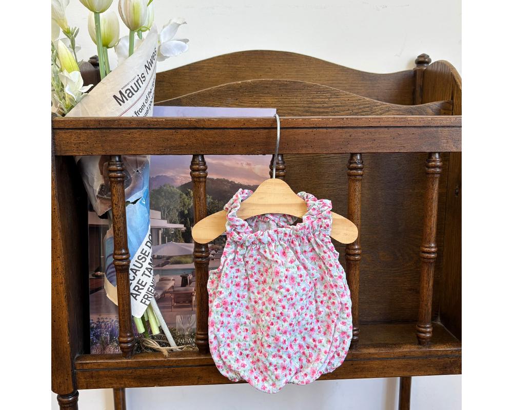 NKpup Ruffle Neck Floral Dog Dress in pink and white pattern