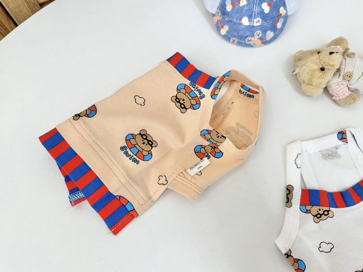 Teddy Float Swim Top, XS-2XL, Small Dog Clothes, Dog Cotton Shirt, Dog-Tee, Dog T-shirt, Dog Top, NKPUP - NKpup