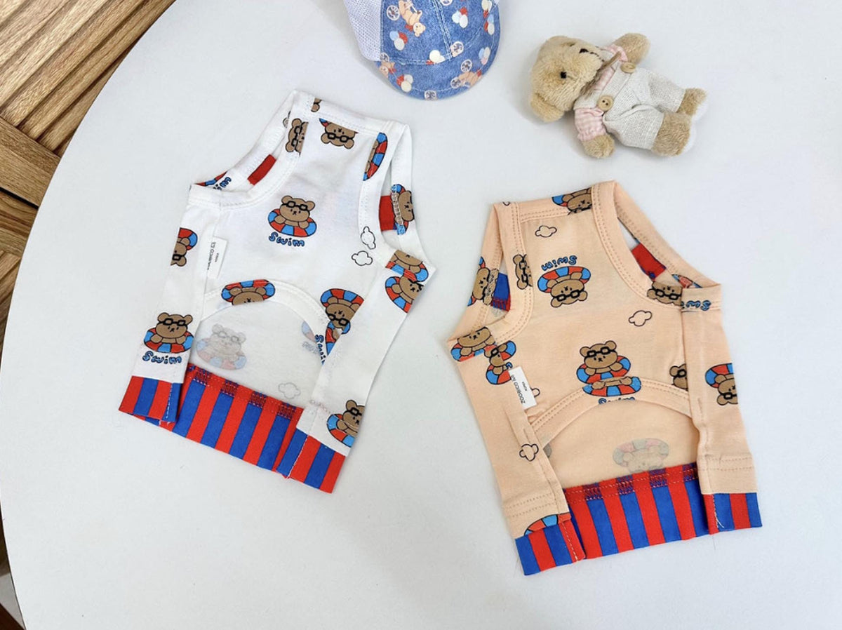 Teddy Float Swim Top, XS-2XL, Small Dog Clothes, Dog Cotton Shirt, Dog-Tee, Dog T-shirt, Dog Top, NKPUP - NKpup
