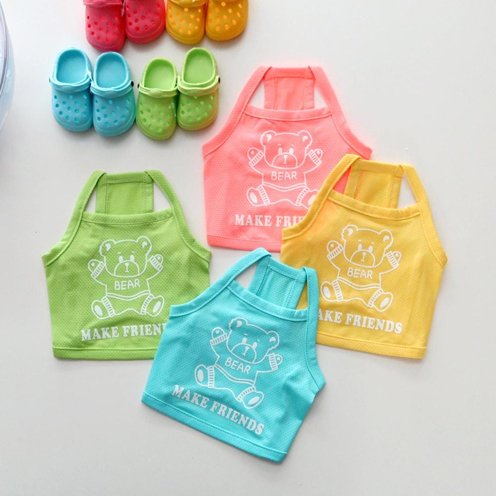 Luminous Bear Tank, S-XL, Small Dog shirt, Small Dog Clothes, Dog Summer Top, Dog Apparel, Gift for Dogs, NKPUP - NKpup