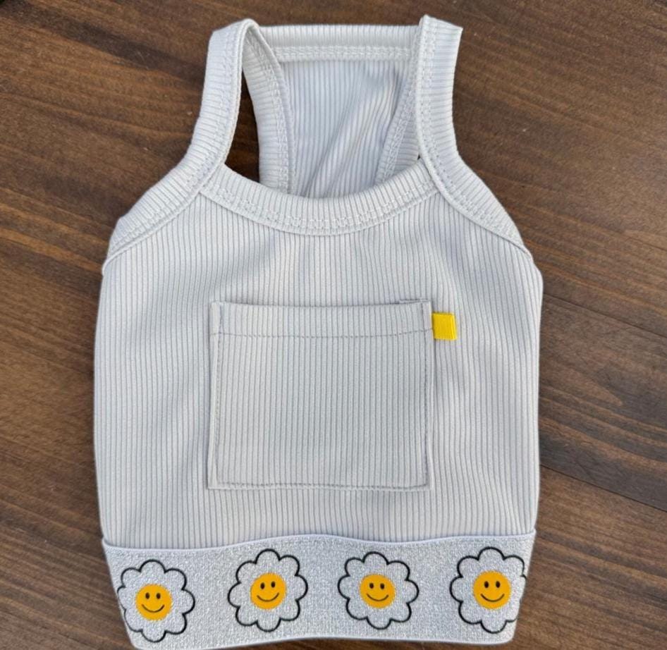 Happy Daisy Cooling Ribbed Dress, S-2XL, Small Dog Shirt, Small Dog Clothes, Dog Blouse, Gift for Dogs, NKPUP - NKpup