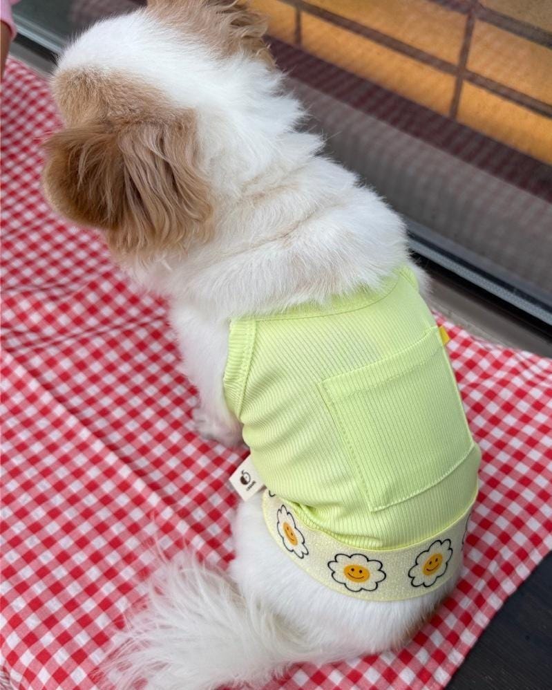 Happy Daisy Cooling Ribbed Dress, S-2XL, Small Dog Shirt, Small Dog Clothes, Dog Blouse, Gift for Dogs, NKPUP - NKpup