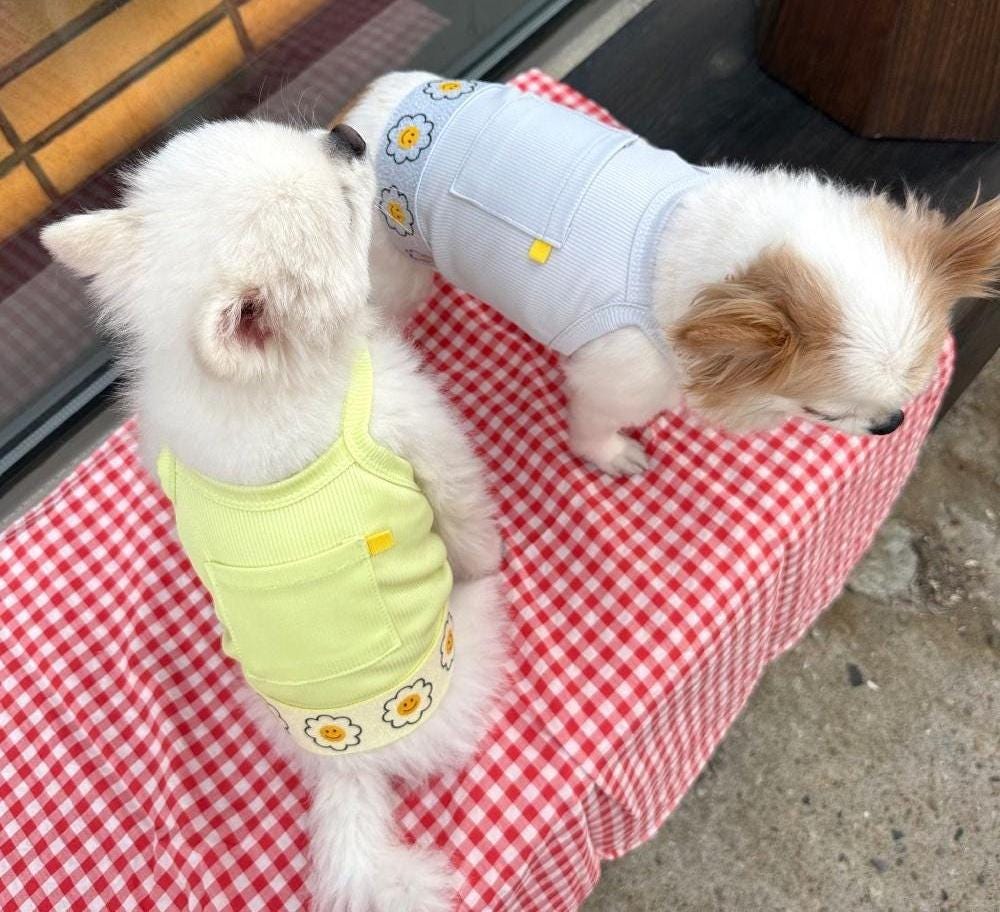 Happy Daisy Cooling Ribbed Dress, S-2XL, Small Dog Shirt, Small Dog Clothes, Dog Blouse, Gift for Dogs, NKPUP - NKpup