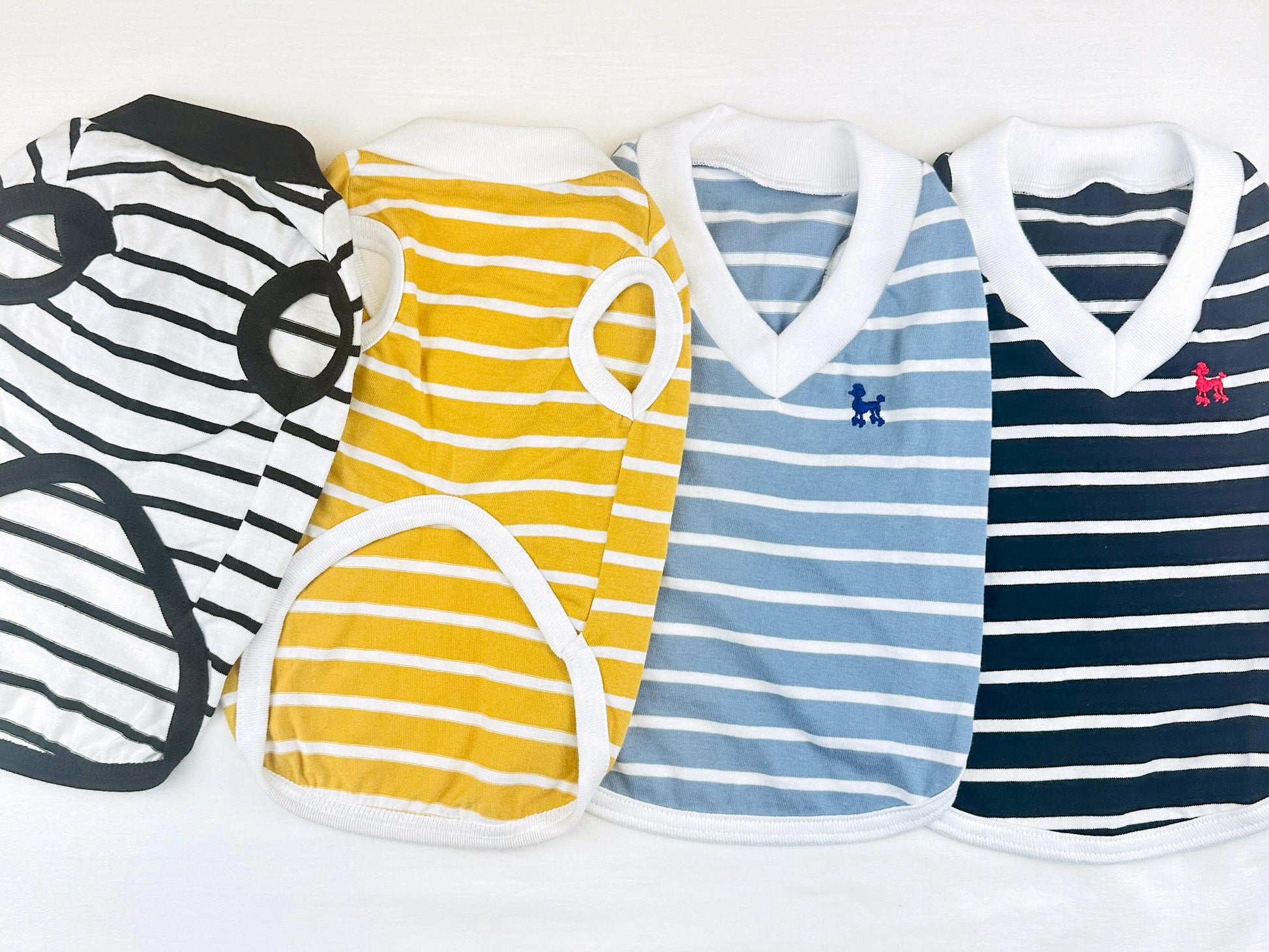 Classic Stripe Cotton V-Neck Top, S-3XL, Small Dog Clothes, Dog Top, Dog Fashion, Dog Apparel, Gift for Furry Friends, NKPUP - NKpup