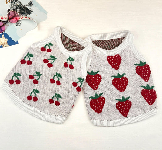 Fruit Knit Sleeveless Top, S-3XL, Small Dog Clothes, Dog Top, Dog Fashion, Dog Apparel, Gift for Furry Friends, NKPUP - NKpup