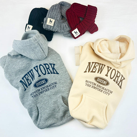 New York Fleece Hoodie, S-XL, Cozy Pet Sweatshirt, Small Dog Clothes, Dog Top, Dog Fashion, Dog Apparel, Gift for Furry Friends, NKPUP - NKpup