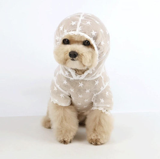 Mesh Star Overall&Hoodie, S-2XL, Lightweight Anti-Bug Pet Outfit, Small Dog Clothes, Dog Summer Outfit, Dog Romper, Gift for Dogs, NKPUP - NKpup
